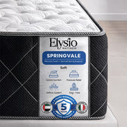 Elysio Springvale mattress with label on a wooden floor